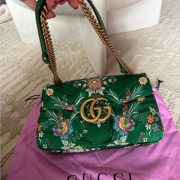 Exotic Gg marmont flap cloth crossbody bag - Picture 2 of 7